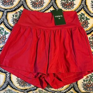 HALARA Red High-Waist Skort Shorts